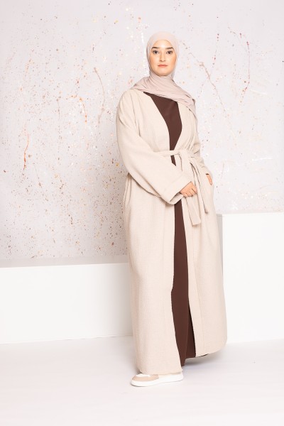 Kimono abrigo beige