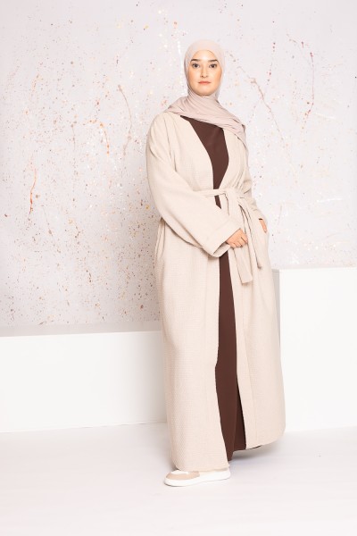Kimono abrigo beige