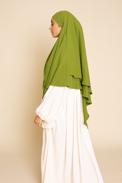Khimar double voiles olive