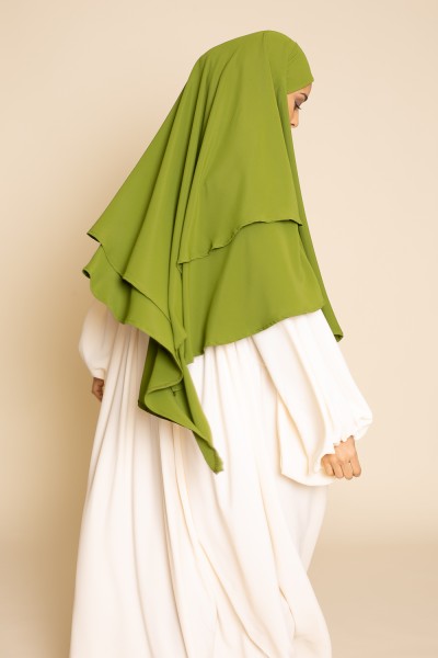 Khimar double voiles olive