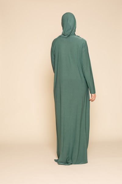 Salbeigrünes integriertes Hijab-Gebetskleid