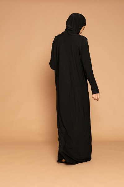 Robe de prière hijab intégré noir