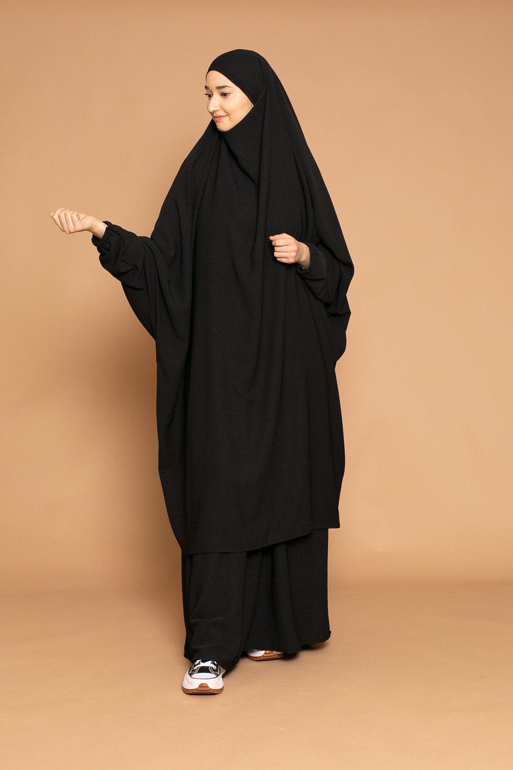 jilbab deux pièces avec jupe en tissu jazz collection ramadan
