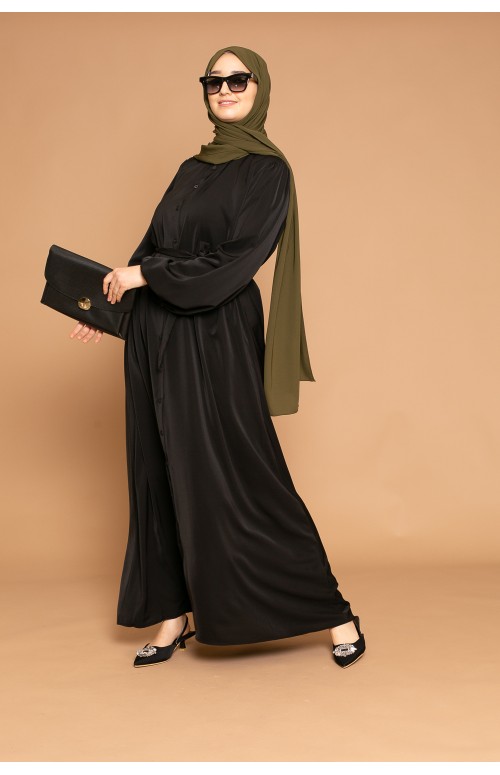 robe chemise large noir pour femme musulmane prêt à porter mastour