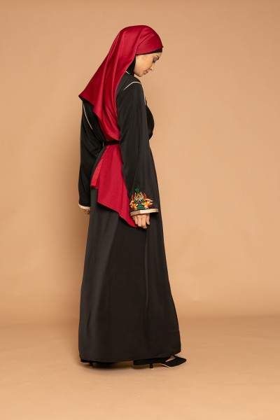 Black embroidery kaftan dress