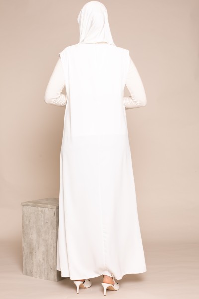 Vestido Medina blanco sin mangas