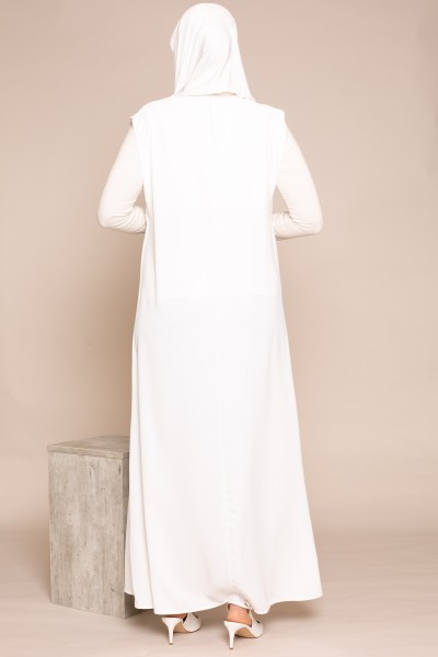 Weißes ärmelloses Medina-Kleid