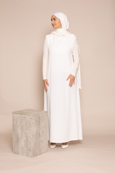 Weißes ärmelloses Medina-Kleid