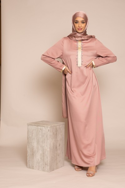 Pearly pink kaftan dress
