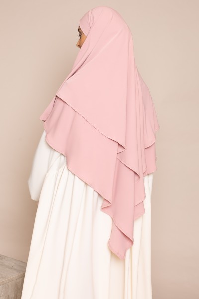 Khimar double veils light pink