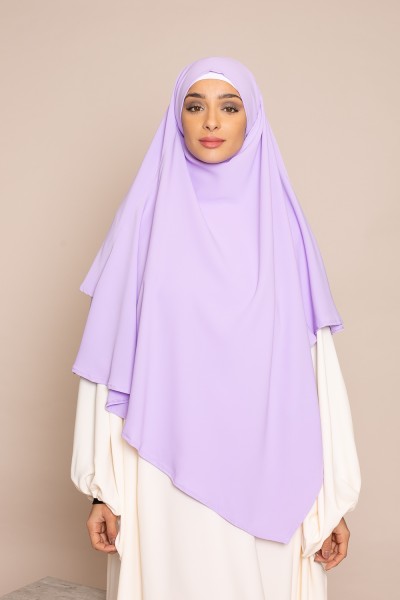 Khimar double veils light lilac
