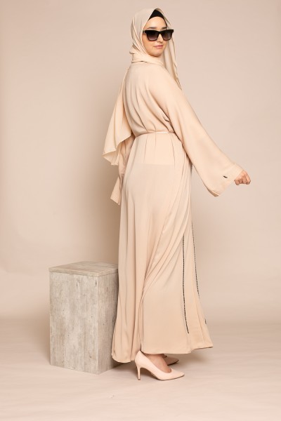 Abaya Kleid Dubai Perlmutt Nude
