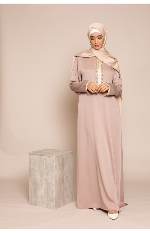 Robe caftan moderne avec pierre  collection ramadan 2023