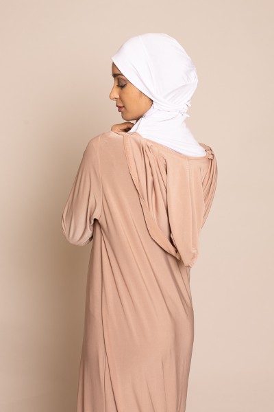 Robe de prière hijab intégré beige