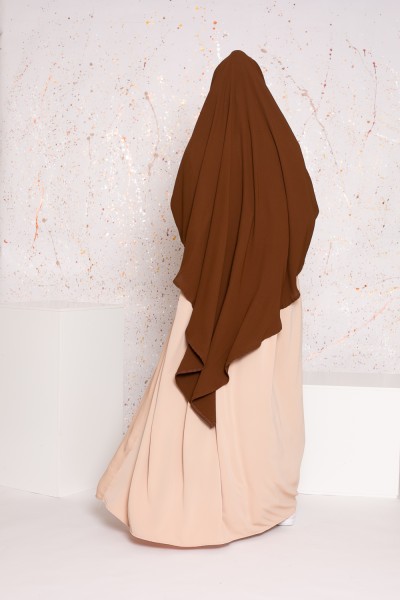 Khimar double voiles choco