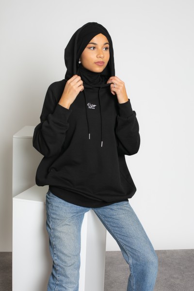 Black oversized hoodies