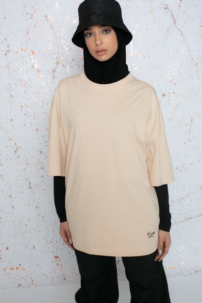 Camiseta oversize beige Salam
