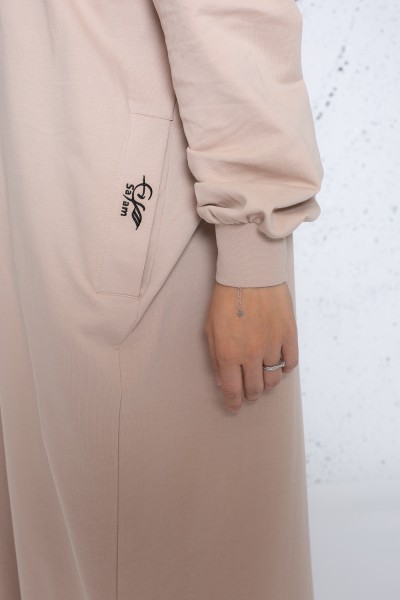 Robe sweat oversize taupe clair