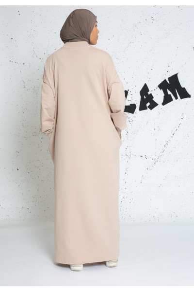 Robe sweat oversize taupe clair
