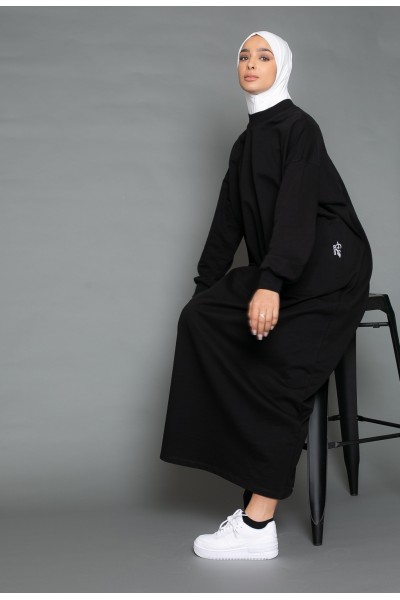 Vestido sudadera oversize negro