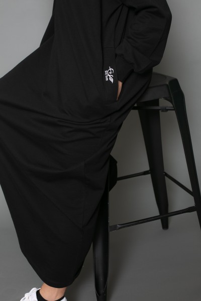 Vestido sudadera oversize negro