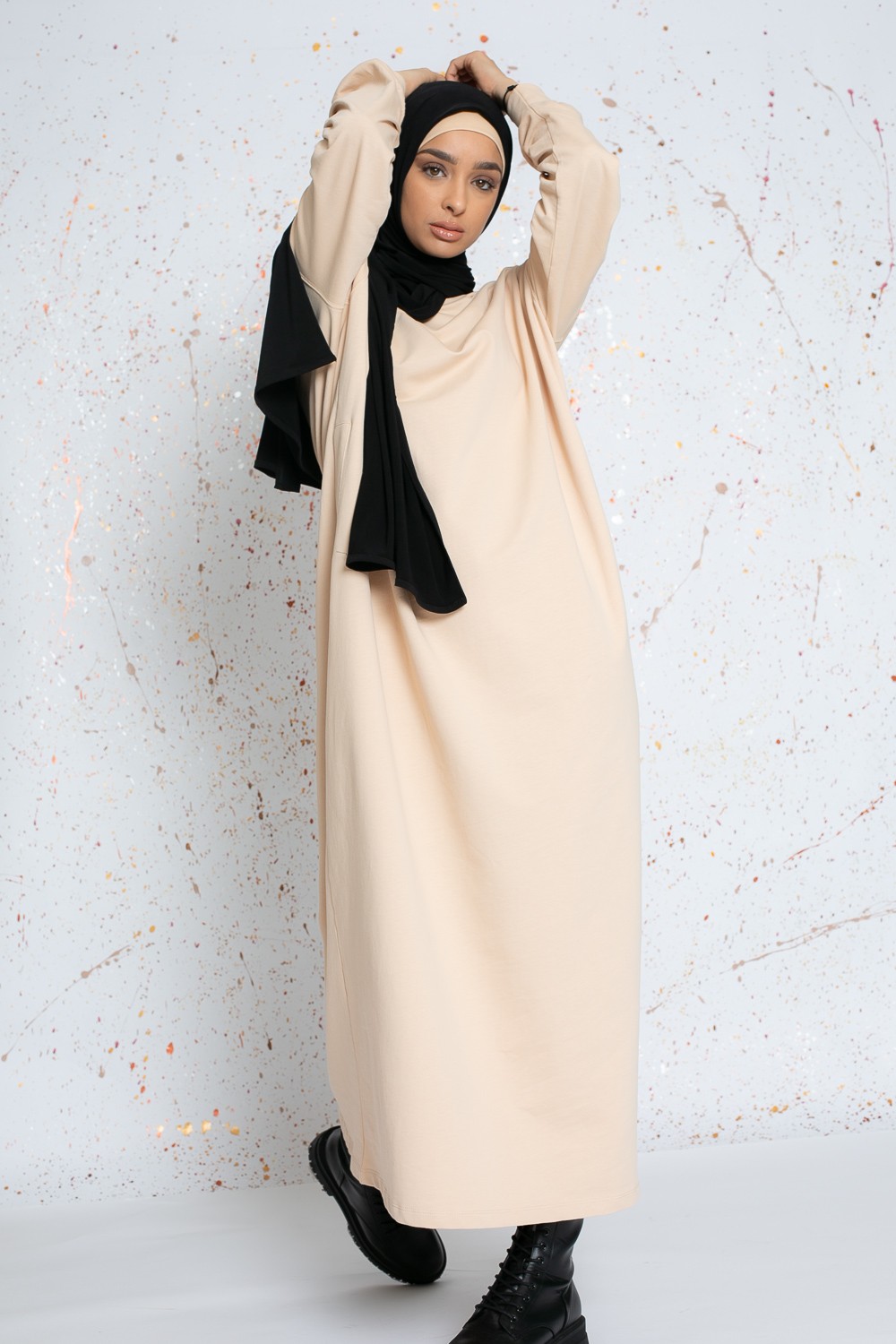 Robe sweat oversize pour fille musulmane moderne