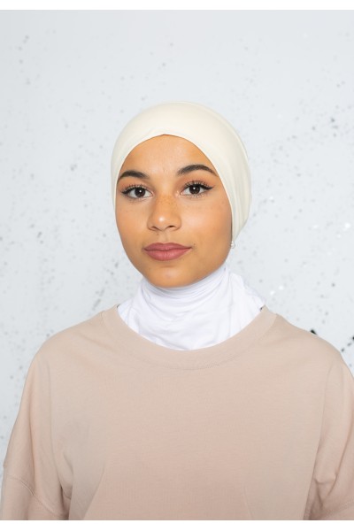 bonnet tube sous hijab écru