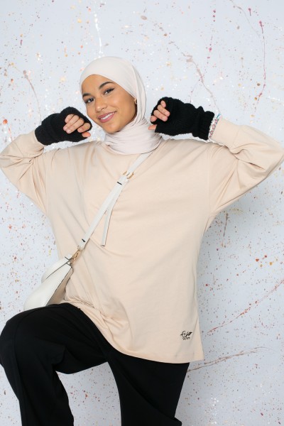 Tee shirt à manche longue sportswear pour jeune femme musulmane
