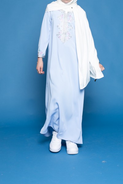 Vestido kaftan infantil azul