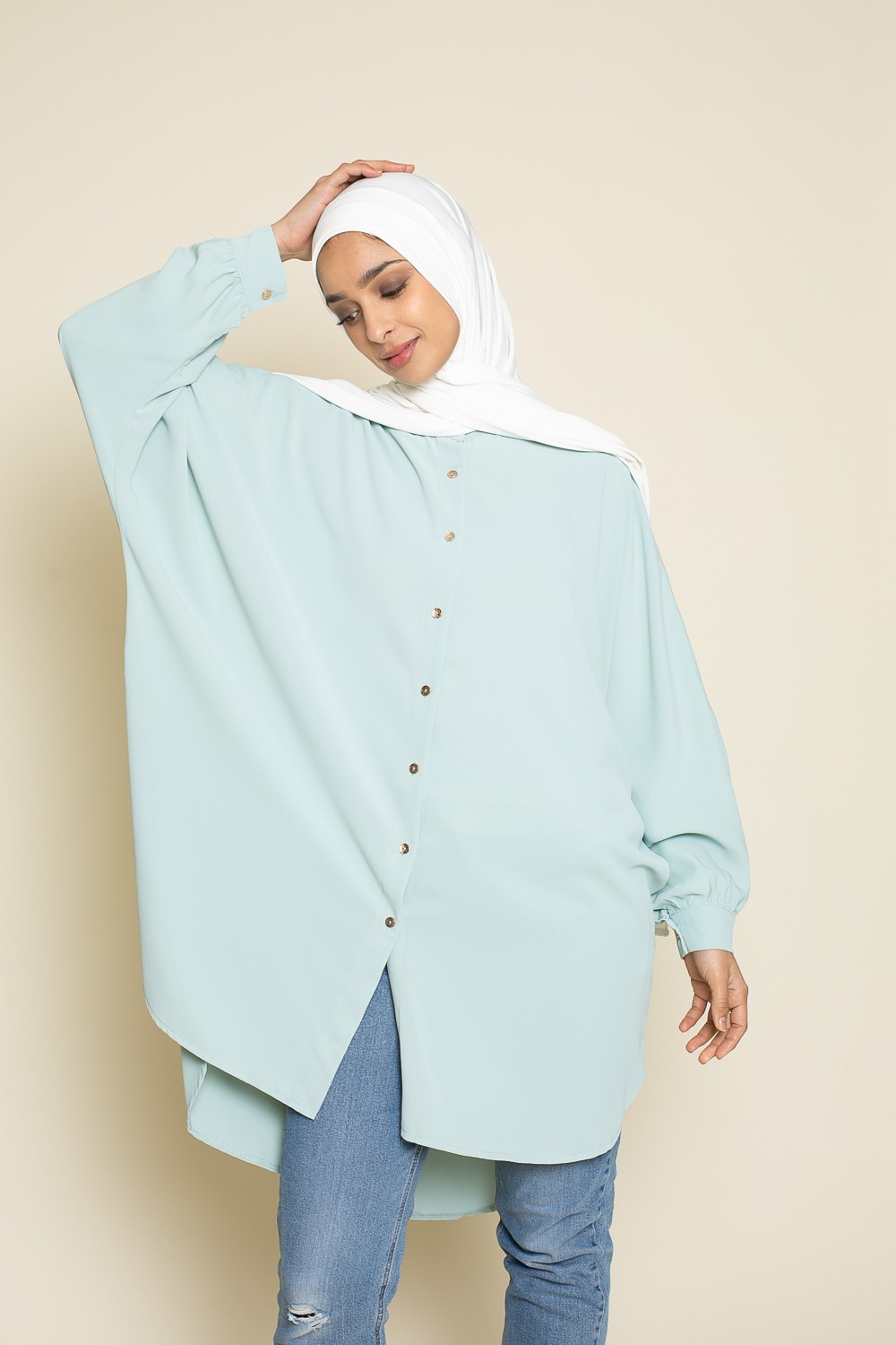 chemise large asymétrique boutique hijab moderne