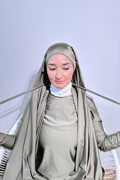 Light khaki long hijab burkini