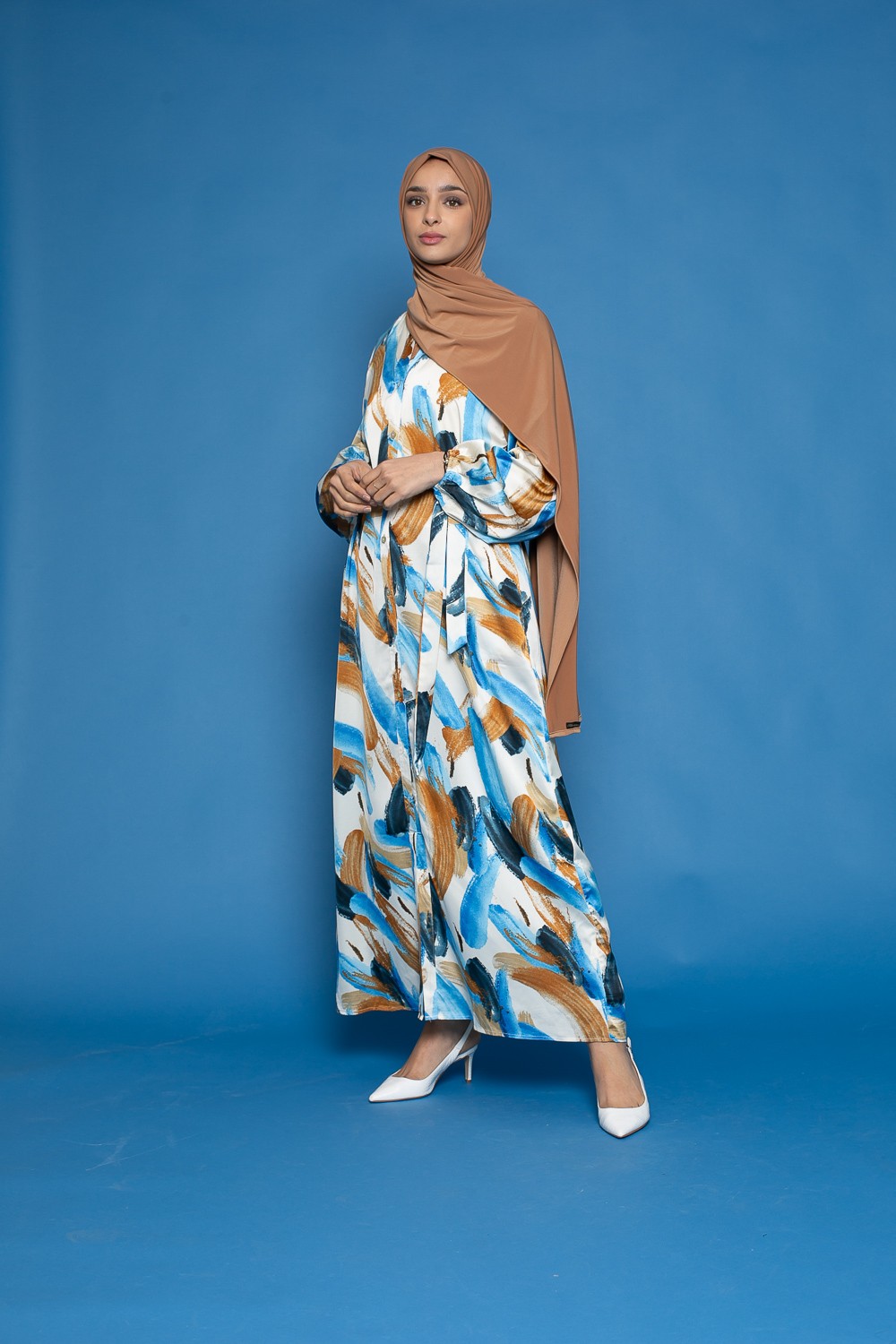 Robe chemise d'été imprimé pour femme boutique hijab musulmane