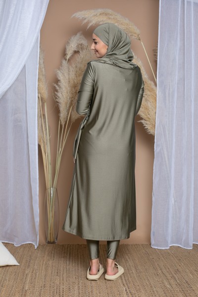 Light khaki long hijab burkini