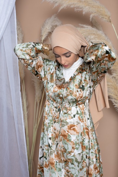 Soft luxury jersey hijab ready to tie beige