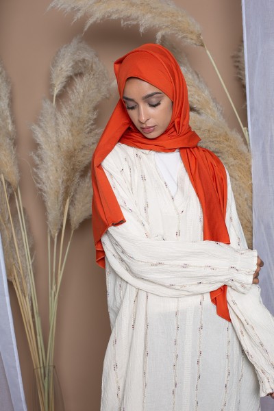 Hiyab jersey suave de lujo listo para atar naranja