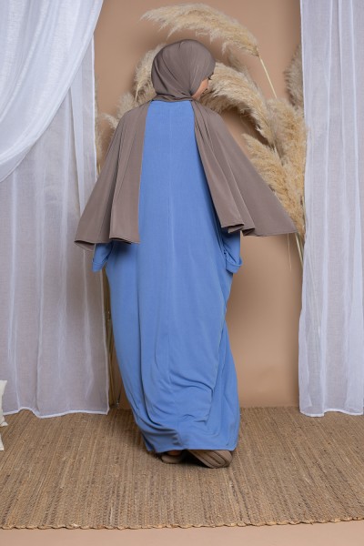 Abaya oversize bleu acier