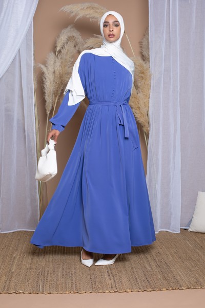 Blue long flared dress