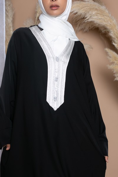 Abaya cuello sfifa plata