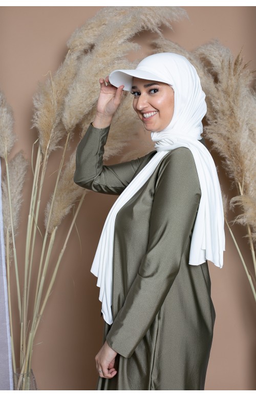 Casquette hijab de plage blanche