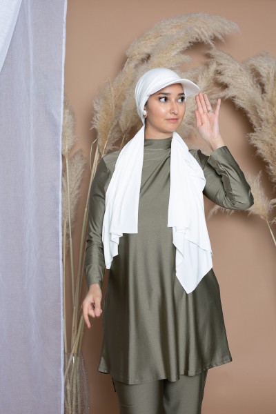 Cremefarbene Hijab-Mütze