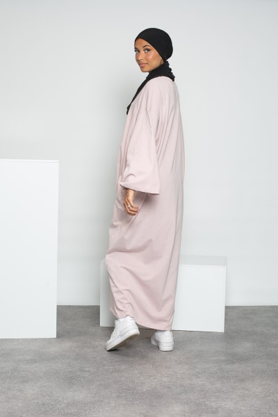T-shirt dress with wide sleeves pink lilac