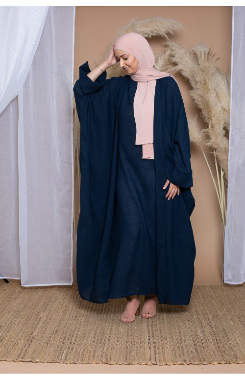 ensemble robe kimono en lin boutique hijab pour femme musulmane