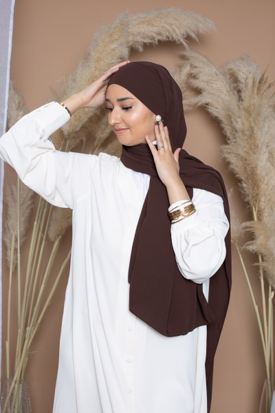 Hijab ready to tie brown Medina silk