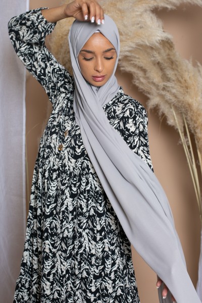 luxury smoked gray chiffon hijab