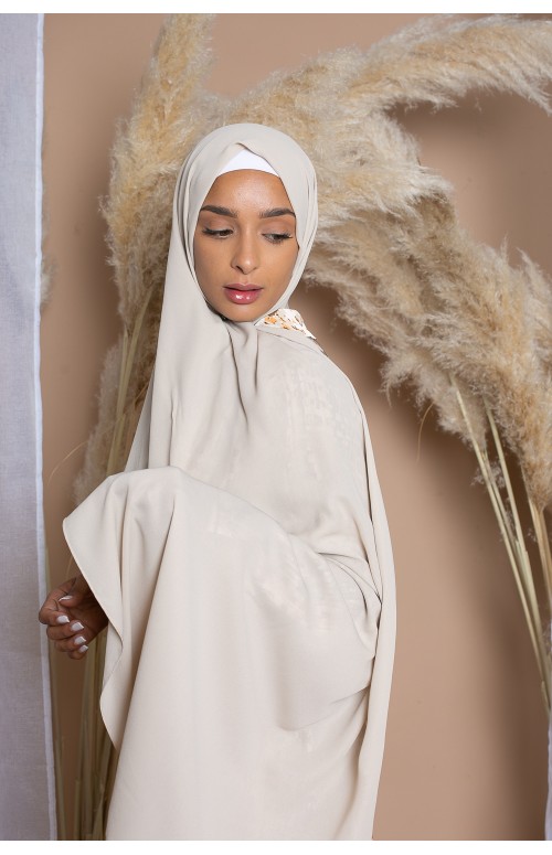 Hijab premium mousseline beige