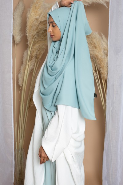 green chiffon luxury hijab