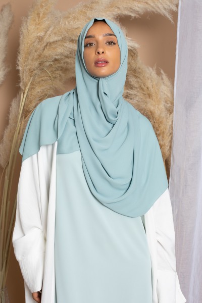 hijab de lujo de gasa verde