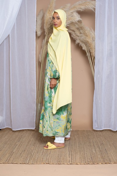 Luxus-Hijab aus gelbem Chiffon