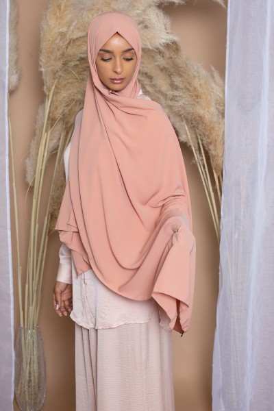 Pfirsichfarbener Hijab aus Medina-Seide