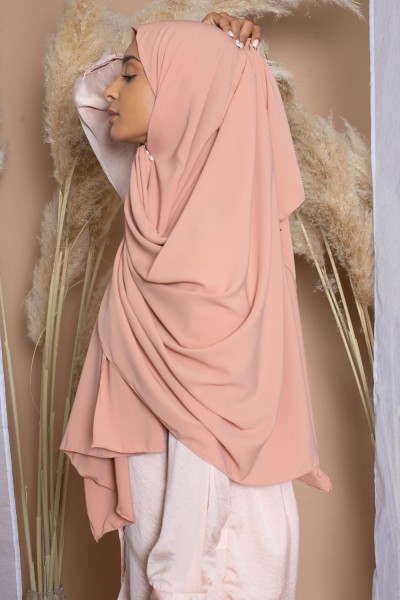 Pfirsichfarbener Hijab aus Medina-Seide